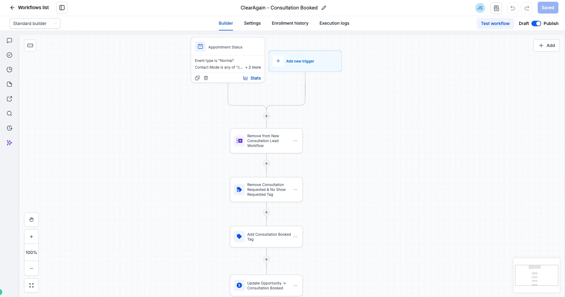 Consultation booked workflow